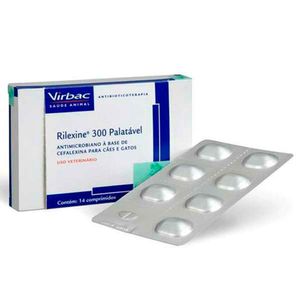 Antibiótico Virbac Rilexine para Cães e Gatos com 14 Comprimidos