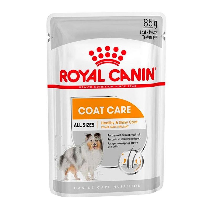 Foto-do-produto-Racao-Caes-Royal-Canin-Umida-Coat-Beaut-Sache-85g-no-petshop-online-da-Tudo-de-Bicho