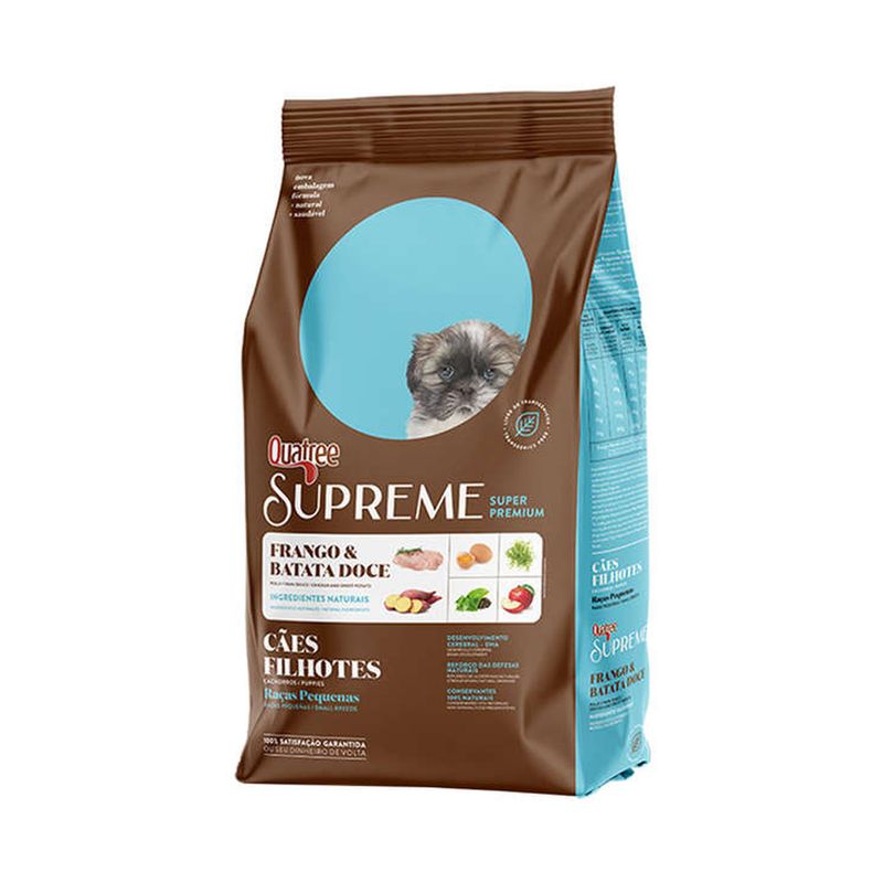 Foto-do-produto-Racao-Quatree-Supreme-Caes-Filhotes-Racas-Pequenas-Frango-e-Batata-Doce---1kg-no-petshop-online-da-Tudo-de-Bicho