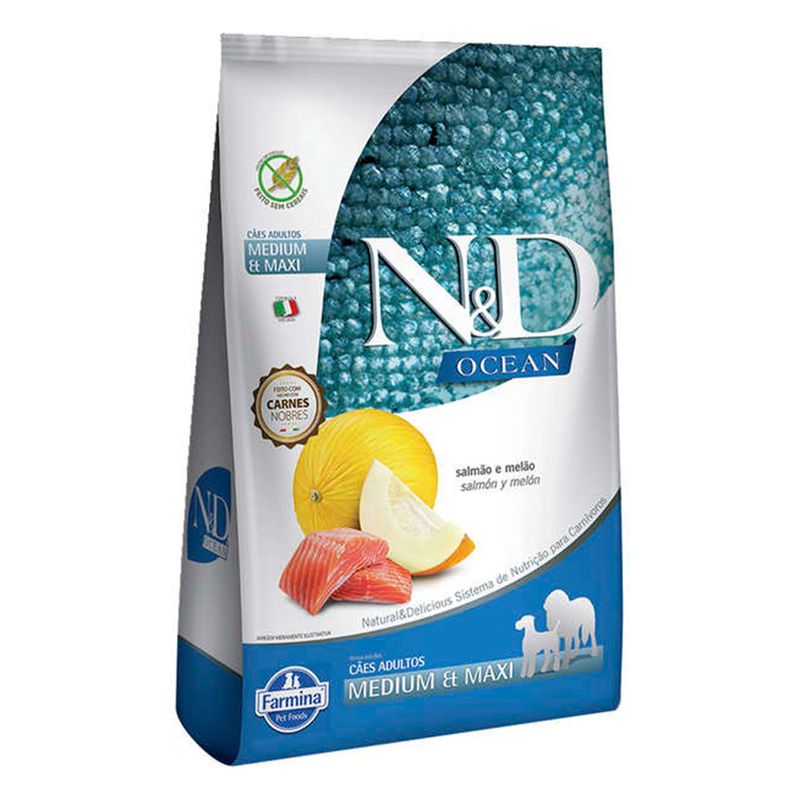 Foto-do-produto-Racao-N-D-Ocean-Caes-Medium-Maxi-Salmao-101kg-no-petshop-online-da-Tudo-de-Bicho