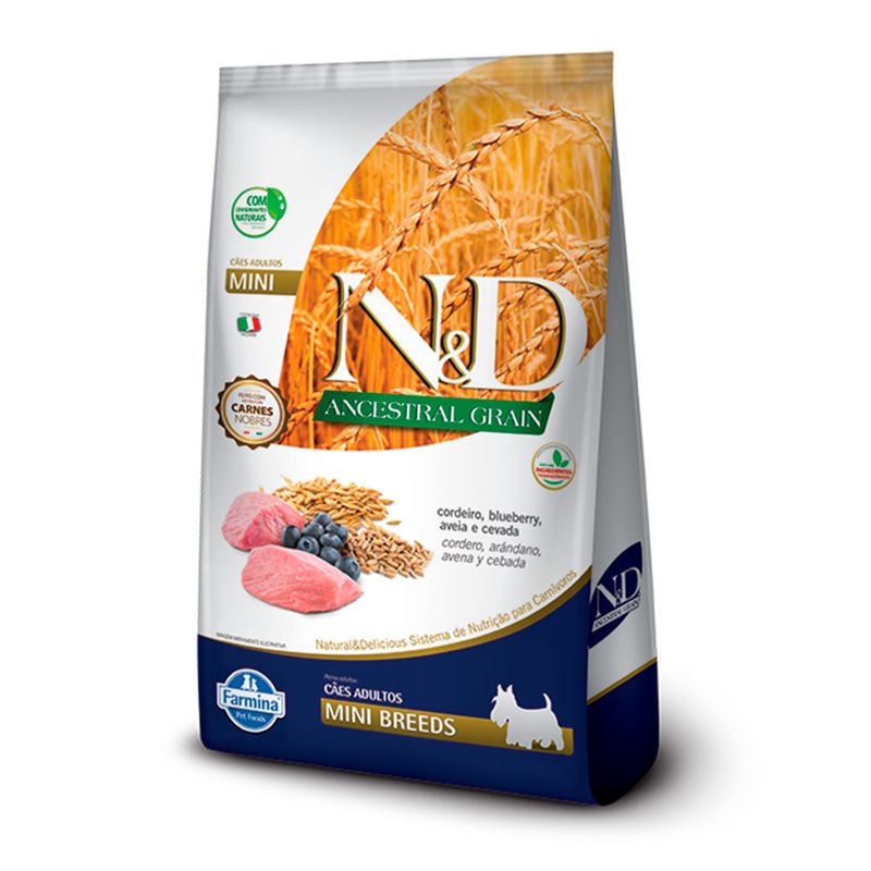 Foto-do-produto-Racao-N-D-Ancestral-Caes-Adultos-Mini-Cordeiro-800g-no-petshop-online-da-Tudo-de-Bicho