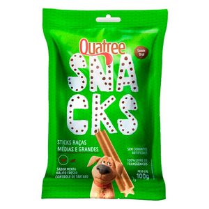 Snack Quatree Sticks Para Cães Raças Médias e Grandes Menta