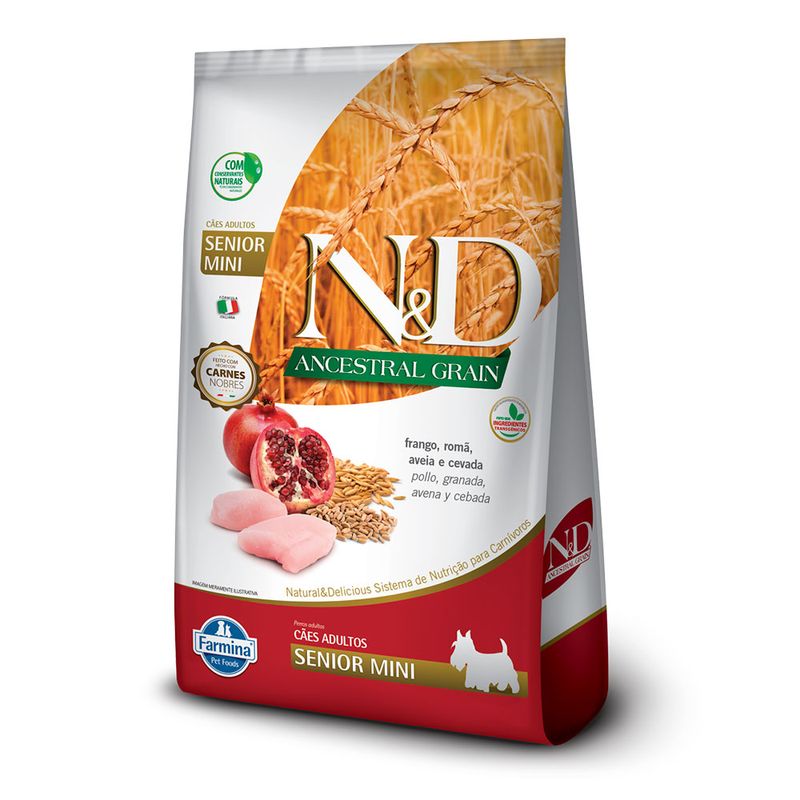 Foto-do-produto-Racao-N-D-Ancestral-Caes-Senior-Racas-Pequenas-Frango-800g-no-petshop-online-da-Tudo-de-Bicho