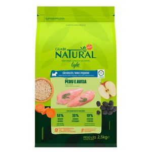 Ração Guabi Natural Cães Adultos Light Raças Mini e Pequenas Peru e Aveia