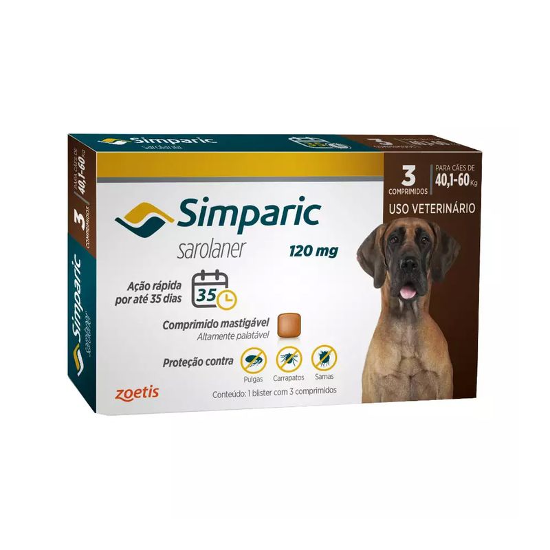 Foto-do-produto-Simparic-Antipulgas-e-Carrapatos-120mg-Para-Caes-de-401-a-60kg-3-Comprimidos-no-petshop-online-da-Tudo-de-Bicho