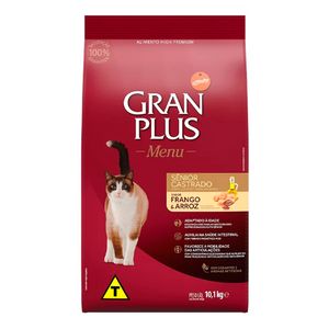 Ração Gran Plus Menu Gato Sênior Castrado Frango e Arroz