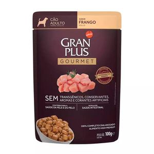 Ração Úmida Gran Plus Gourmet Cães Adultos Frango Sachê