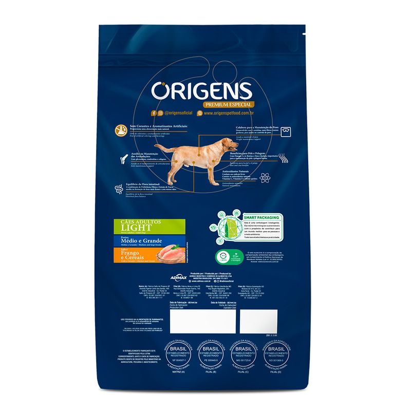 Foto-do-produto-Racao-Origens-Caes-Light-Md-Gd-Frango-15kg-no-petshop-online-da-Tudo-de-Bicho