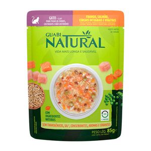 Ração Úmida Guabi Natural Sache Gatos Salmão e Frango