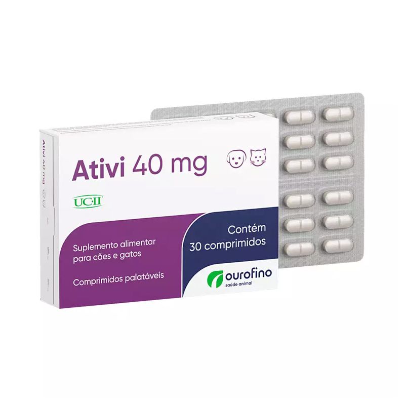 Foto-do-produto-Suplemento-Alimentar-Ativi-Ourofino-40mg-C-30-Comprimidos-no-petshop-online-da-Tudo-de-Bicho
