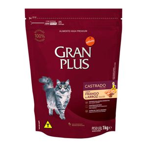 Ração Gran Plus Gatos Adultos Castrados Frango e Arroz