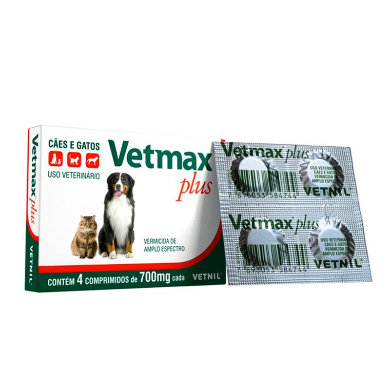 Foto-do-produto-Vermifugo-Vetmax-Plus-Caes-e-Gatos-Vetnil-4-Comprimidos-no-petshop-online-da-Tudo-de-Bicho