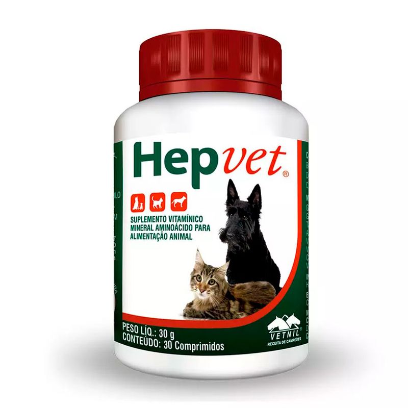 Foto-do-produto-Suplemento-Hepvet-Vetnil-30-Comprimidos-no-petshop-online-da-Tudo-de-Bicho