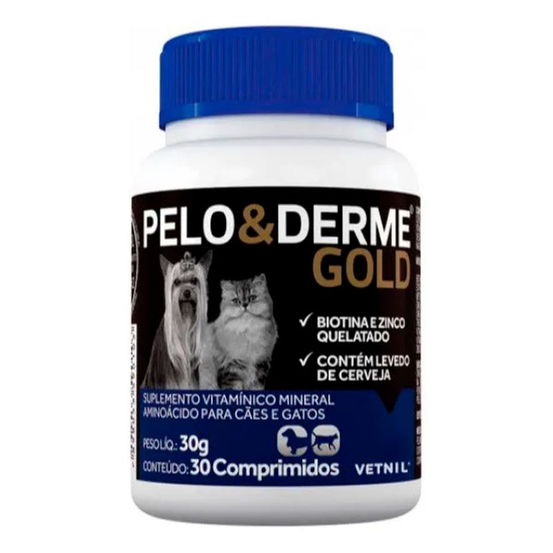 Foto-do-produto-Suplemento-Pelo---derme-gold-Vetnil-30-Capsulas-no-petshop-online-da-Tudo-de-Bicho