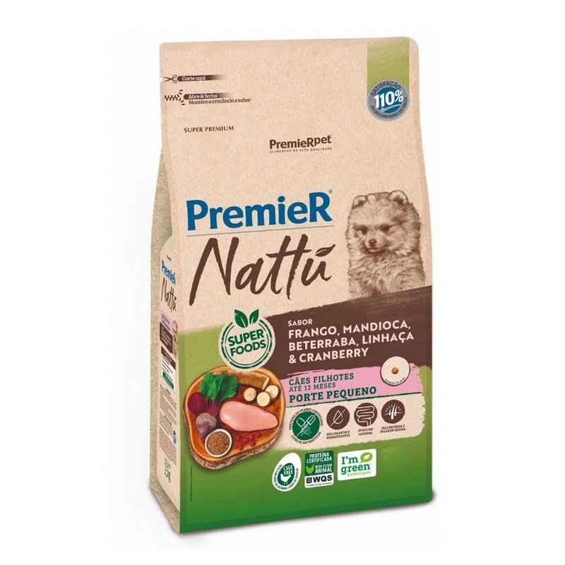 Foto-do-produto-Racao-Premier-Nattu-Caes-Filhotes-Pequeno-Porte-Frango-e-Mandioca-25kg-no-petshop-online-da-Tudo-de-Bicho