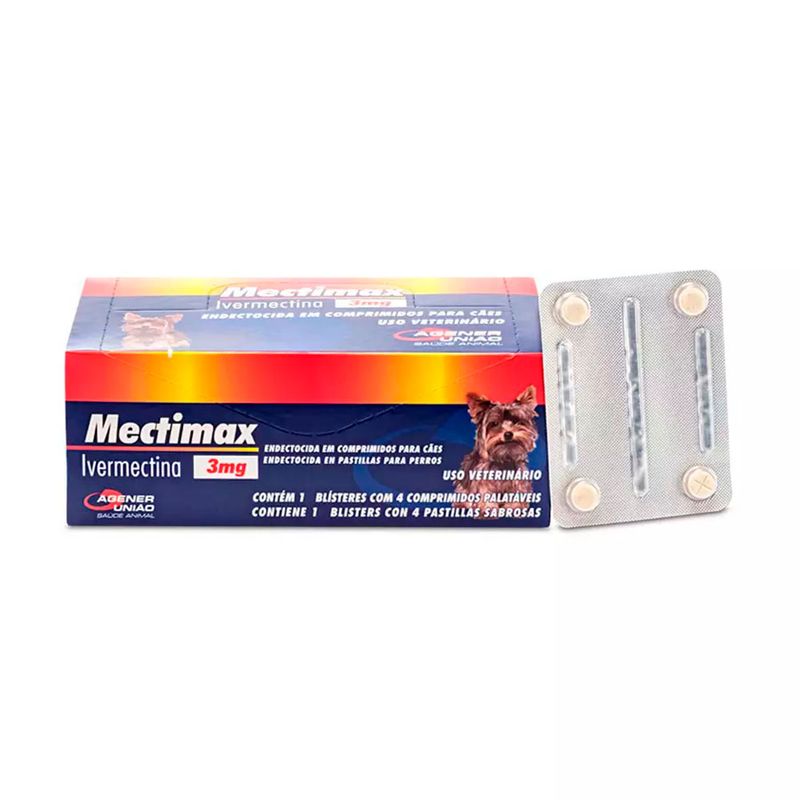 Foto-do-produto-Vermifugo-Agener-Blister-Mectimax-4-Comprimidos-3mg-no-petshop-online-da-Tudo-de-Bicho