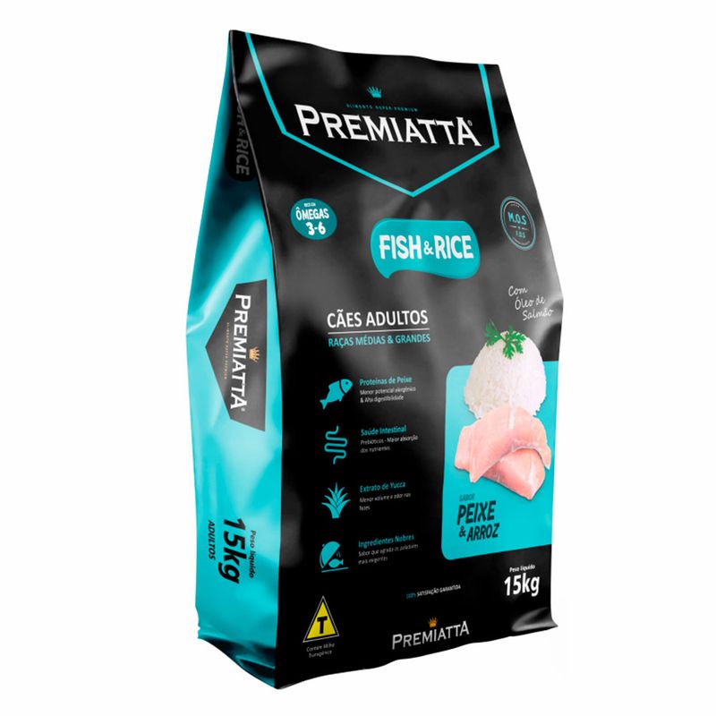 Foto-do-produto-Racao-Premiatta-Caes-Adultos-Fish-e-Rice-15kg-no-petshop-online-da-Tudo-de-Bicho