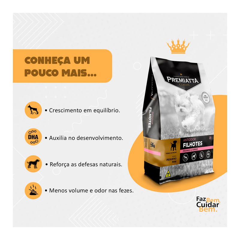 Foto-do-produto-Racao-Premiatta-Caes-Classic-Antiodor-Filhotes-Mini-3kg-no-petshop-online-da-Tudo-de-Bicho