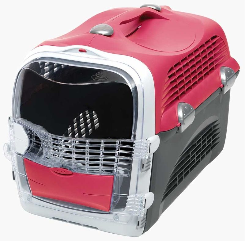 Foto-do-produto-Caixa-de-Transporte-Chalesco-Cabrio-Hagen-Cat-Vermelho-Gatos-no-petshop-online-da-Tudo-de-Bicho