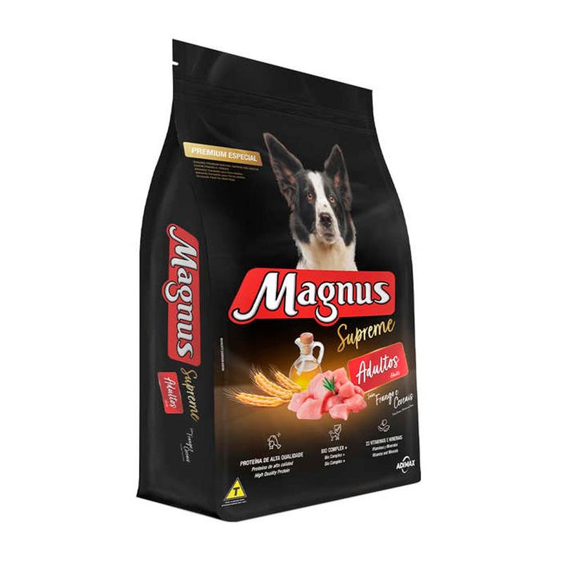 Foto-do-produto-Racao-Magnus-Caes-Supreme-Adultos-Frango--Cereais-15kg-no-petshop-online-da-Tudo-de-Bicho
