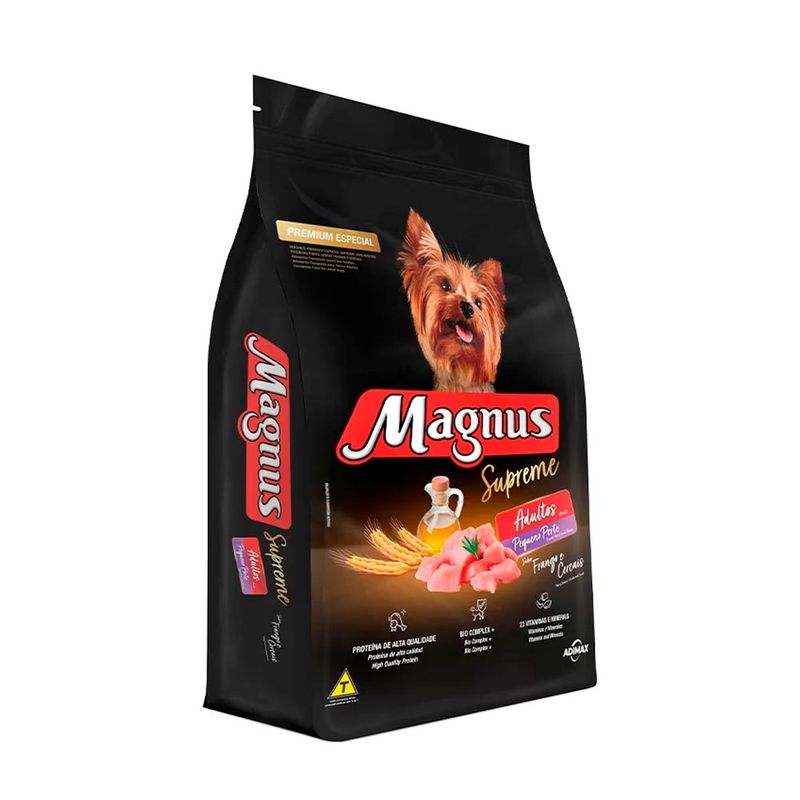 Foto-do-produto-Racao-Magnus-Caes-Supreme-Adultos-Porte-Pequeno-Frango-Cereais-15kg-no-petshop-online-da-Tudo-de-Bicho