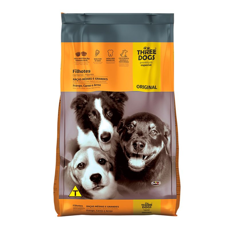 Foto-do-produto-Racao-Caes-Three-Dogs-Original-Filhotes-Racas-Medias-e-Grandes-101kg-no-petshop-online-da-Tudo-de-Bicho