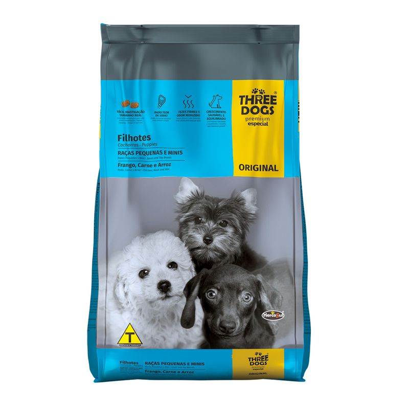 Foto-do-produto-Racao-Caes-Three-Dogs-Original-Filhotes-Racas-Pequenas-e-Mini-101kg-no-petshop-online-da-Tudo-de-Bicho
