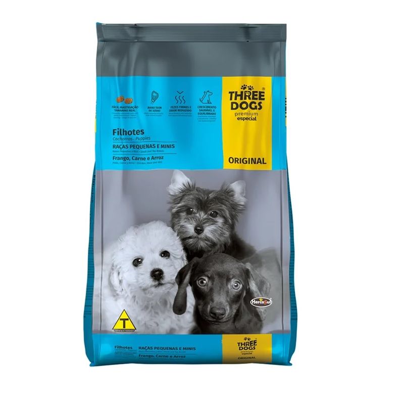 Foto-do-produto-Racao-Caes-Three-Dogs-Original-Filhotes-Racas-Pequenas-e-Mini-15kg-no-petshop-online-da-Tudo-de-Bicho