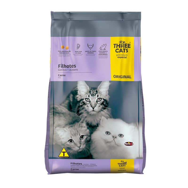 Foto-do-produto-Racao-Gatos-Three-Cats-Original-Filhotes-Carne-15kg-no-petshop-online-da-Tudo-de-Bicho