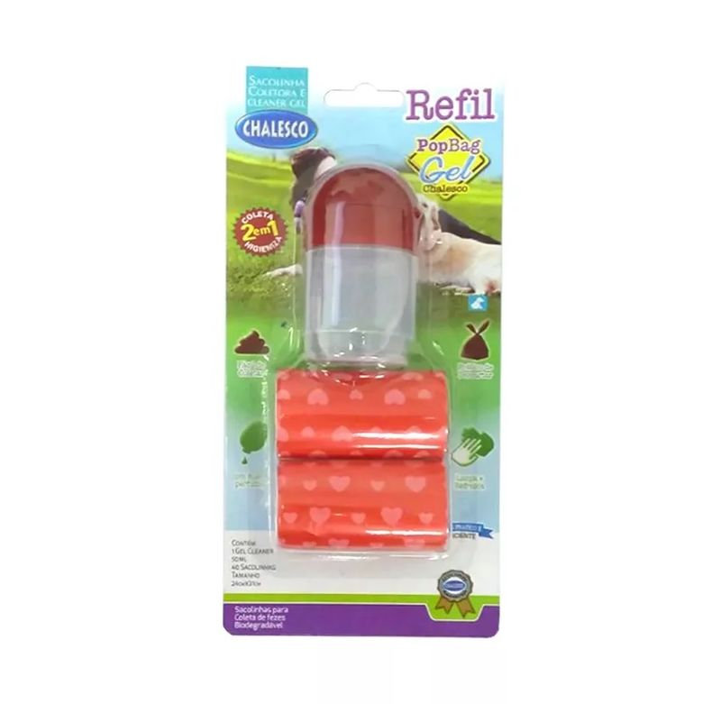 Foto-do-produto-Refil-Sacolinha-Coletora-Com-Gel-Pop-Bag-Vermelho-Chalesco-no-petshop-online-da-Tudo-de-Bicho