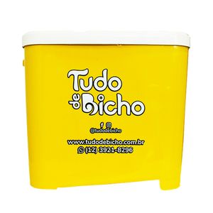 Porta Ração Tudo de Bicho Amarelo 15kg