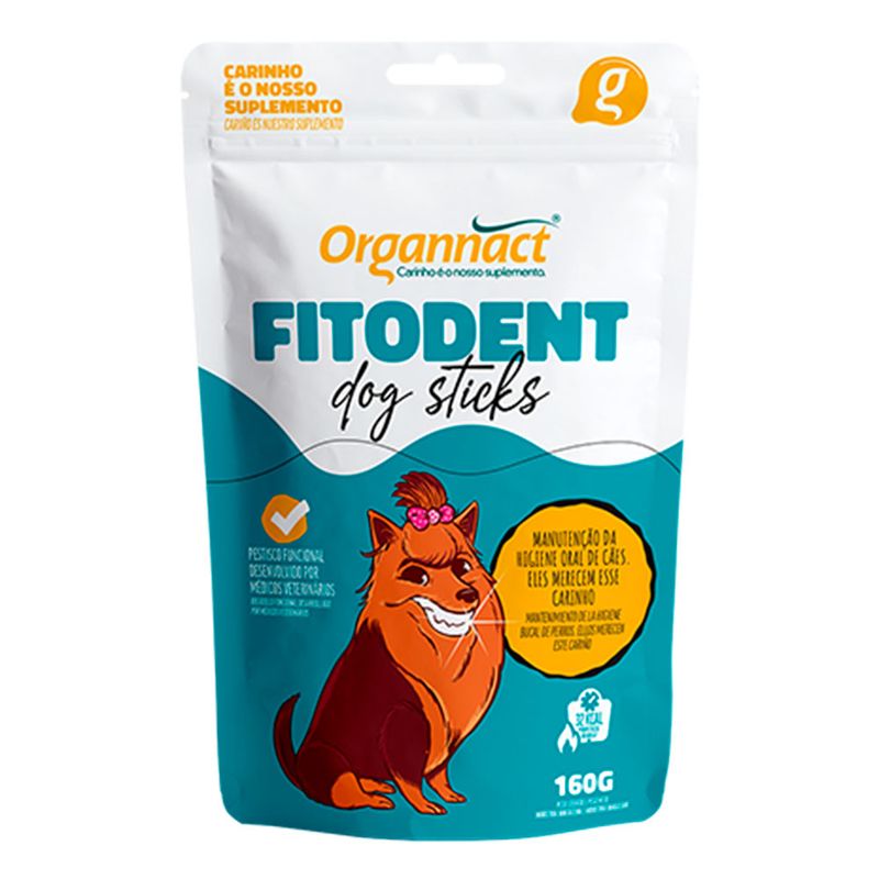 Foto-do-produto-Suplemento-Fitodent-Dog-Sticks-Organnact-160g-no-petshop-online-da-Tudo-de-Bicho