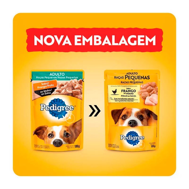 Foto-do-produto-Racao-Umida-Pedigree-Caes-Adultos-Racas-Pequenas-Frango-ao-Molho-Sache-100g-no-petshop-online-da-Tudo-de-Bicho