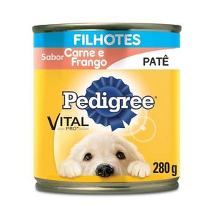 Ração Úmida Pedigree Cães Filhotes Patê Carne E Frango Lata