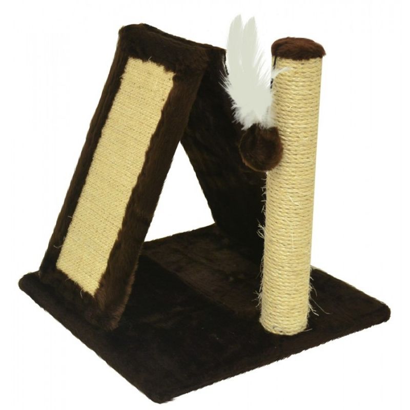 Foto-do-produto-Arranhador-Dobravel-Marrom-Pelucia-Lisa-para-Gatos-Sao-Pet-no-petshop-online-da-Tudo-de-Bicho