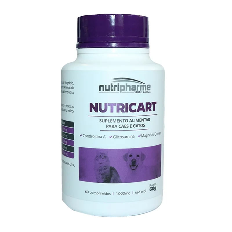 Foto-do-produto-Suplemento-Nutricart-1000-Caes-e-Gatos-60-Comprimidos-no-petshop-online-da-Tudo-de-Bicho