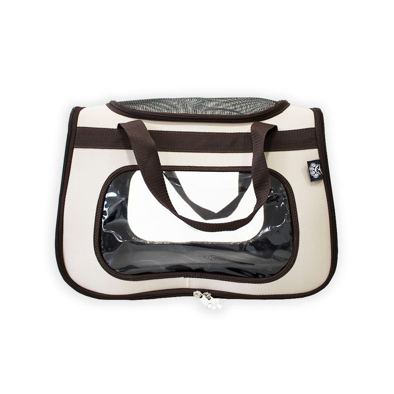 Foto-do-produto-Bolsa-de-Transporte-Saks-Caes-e-Gatos-em-Eva-Bege-com-Marrom-no-petshop-online-da-Tudo-de-Bicho