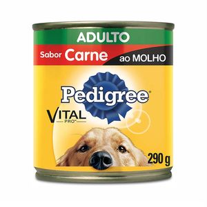 Ração Úmida Pedigree Cães Adultos Pedaços ao Molho Carne Lata