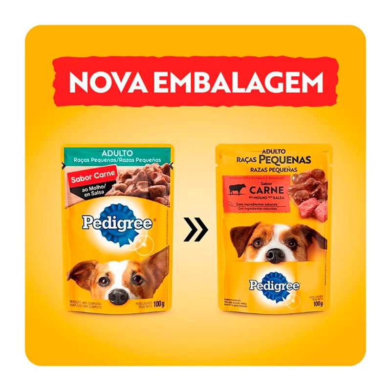 Foto-do-produto-Racao-Umida-Pedigree-Caes-Adultos-Racas-Pequenas-Carne-ao-Molho-Sache-100g-no-petshop-online-da-Tudo-de-Bicho