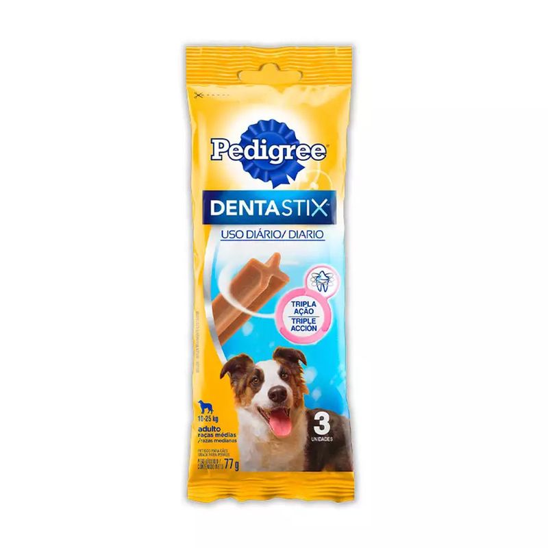 Foto-do-produto-Petisco-Pedigree-Dentastix-Caes-Racas-Medias-Cuidado-Oral-77g-no-petshop-online-da-Tudo-de-Bicho