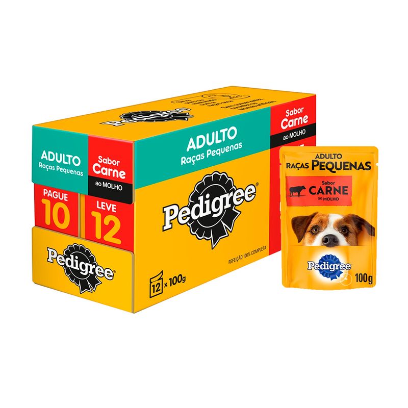 Foto-do-produto-Racao-Umida-Pedigree-Caes-Ad.Racas-Pequenas-Carne-ao-Molho-Sache-100g-Leve-12-e-Pague-10-no-petshop-online-da-Tudo-de-Bicho