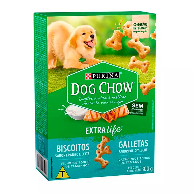 Foto-do-produto-Biscoito-Nestle-Purina-Dog-Chow-Filhotes-Frango-e-Leite-300g-no-petshop-online-da-Tudo-de-Bicho