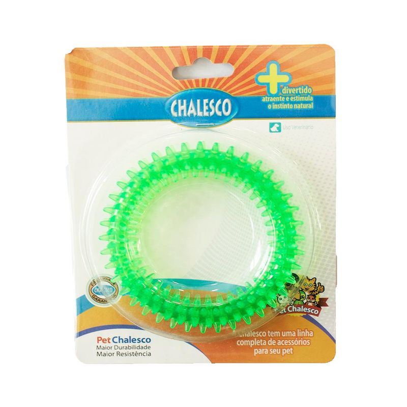 Foto-do-produto-Brinquedo-Mordedor-Argola-Verde-Chalesco-no-petshop-online-da-Tudo-de-Bicho