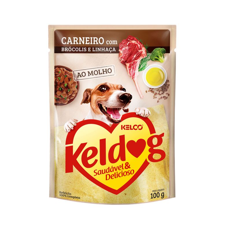 Foto-do-produto-Racao-Umida-Keldog-Sache-Carneiro-Brocolis-e-Linhaca-100g-no-petshop-online-da-Tudo-de-Bicho