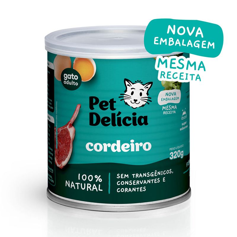 Foto-do-produto-Racao-Umida-Pet-Delicia-Gatos-Cordeiro-320g-no-petshop-online-da-Tudo-de-Bicho