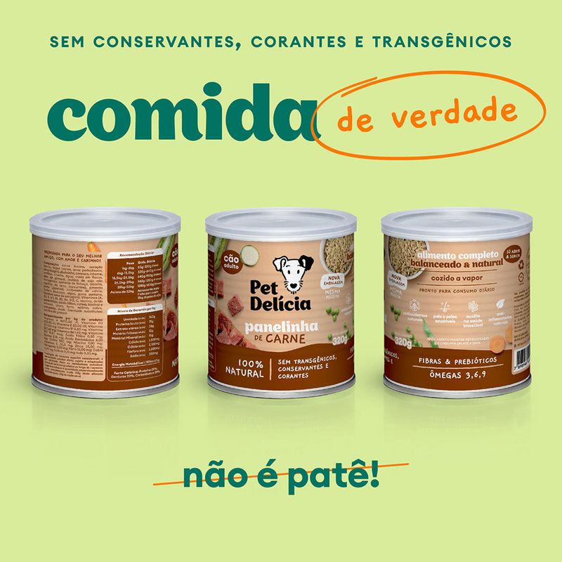 Foto-do-produto-Racao-Umida-Pet-Delicia-Caes-Panelinha-de-Carne-320g-no-petshop-online-da-Tudo-de-Bicho