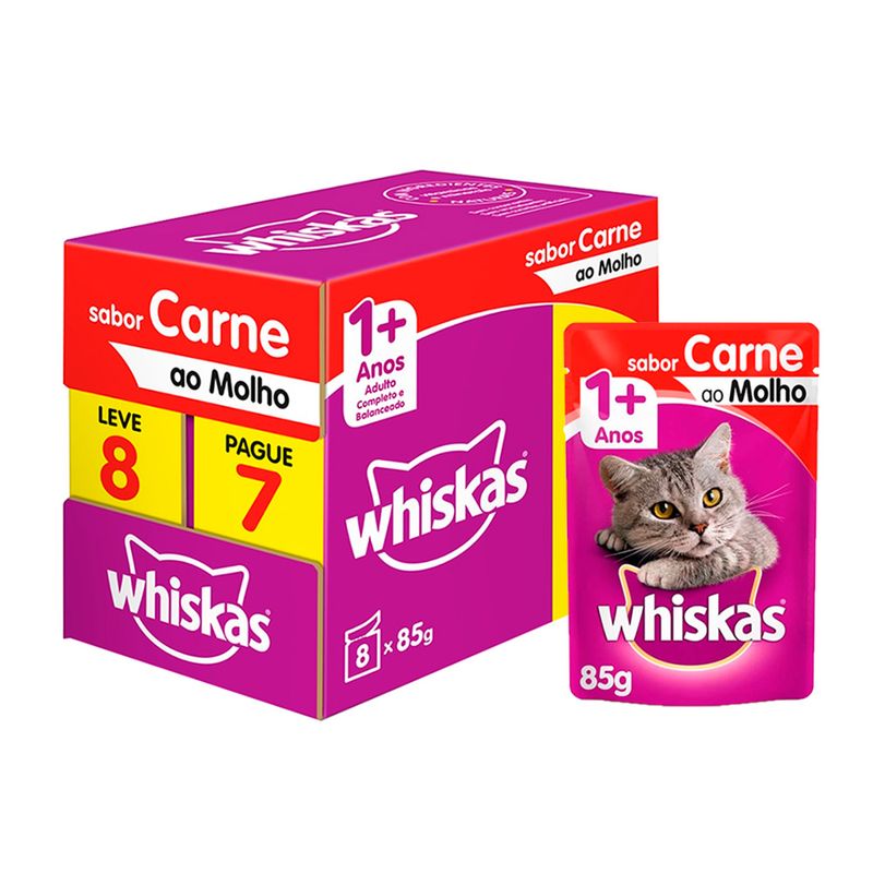 Alimento Húmedo para Gatos Adultos Whiskas Sabor Cordero 85g 
