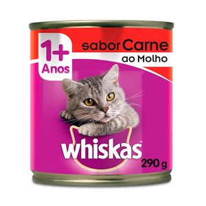 Ração Úmida Whiskas Gatos Adultos Carne ao Molho Lata