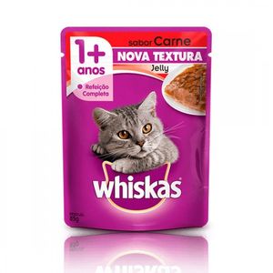 Ração Úmida Whiskas Sachê Gatos Adultos Carne Jelly