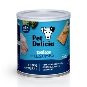 Ração Úmida Natural Pet Delícia Cães Adultos Peixe Com Legumes